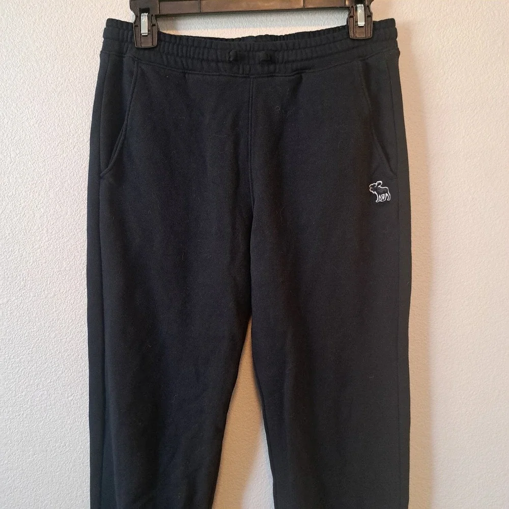 Abercrombie Kids A&F Essentials Black Fleece Jogger Sweatpants Size 15/16 XL
